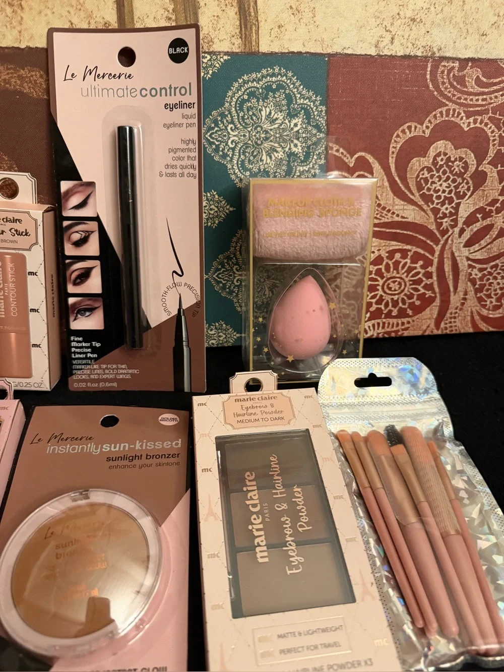 Assorted Makeup Collection - Pink & Rose Gold Accents-18 Pc